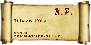 Milosev Péter névjegykártya